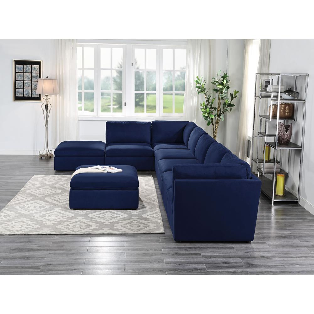 Crosby Modular - Armless Chair, Blue Fabric (56035). Picture 2