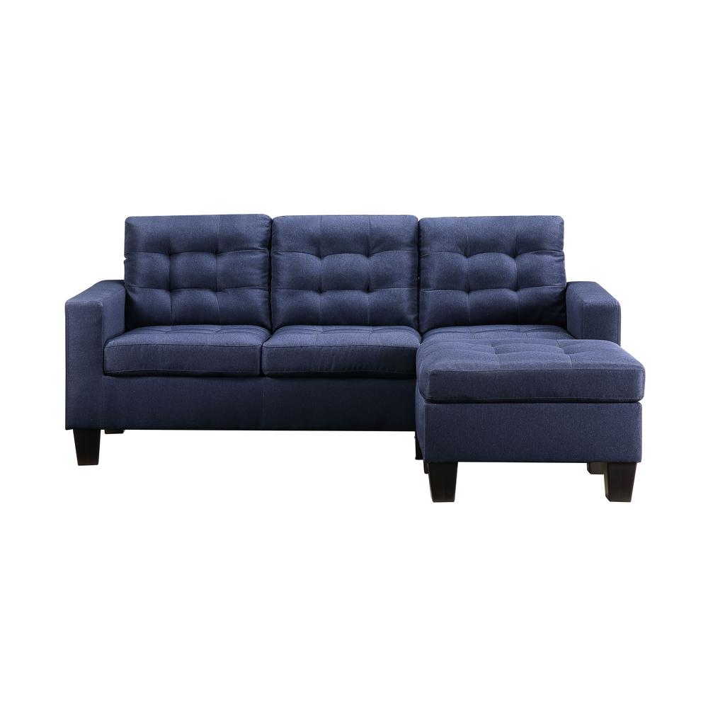 Earsom Sofa and Ottoman, Blue Linen (56650). Picture 3