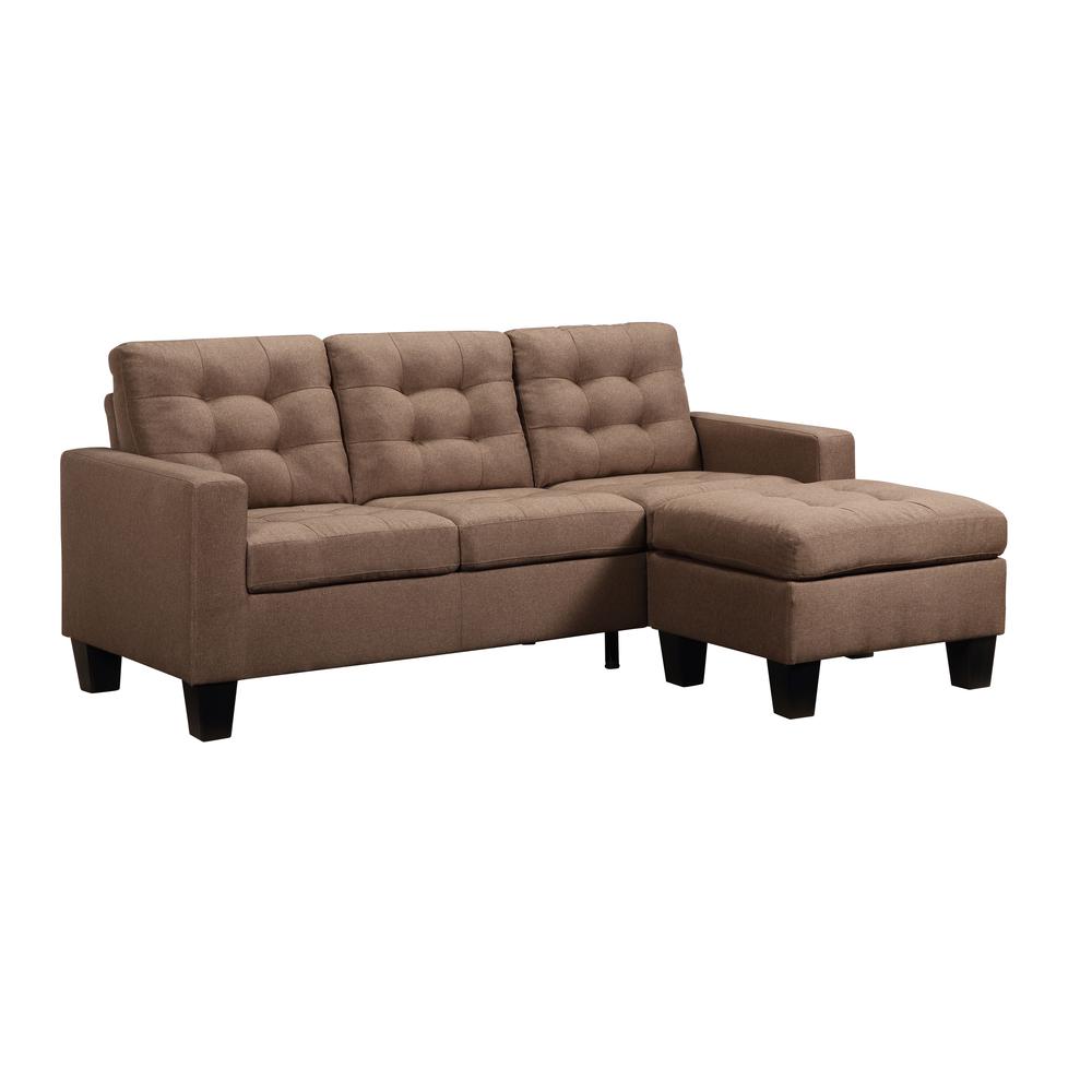 Earsom Sofa and Ottoman, Brown Linen (56655). Picture 1
