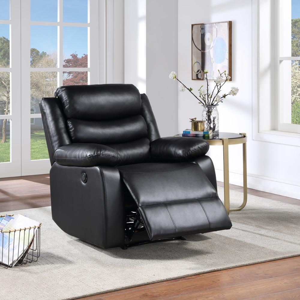Power Recliner, Black PU 56910. Picture 1