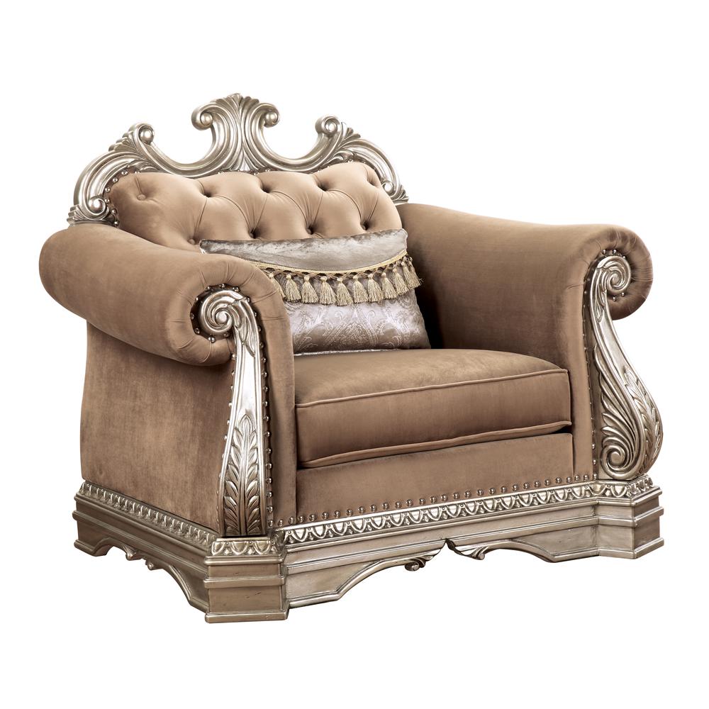 Chair (w/1 Pillow), Velvet & Antique Silver 56932. Picture 1