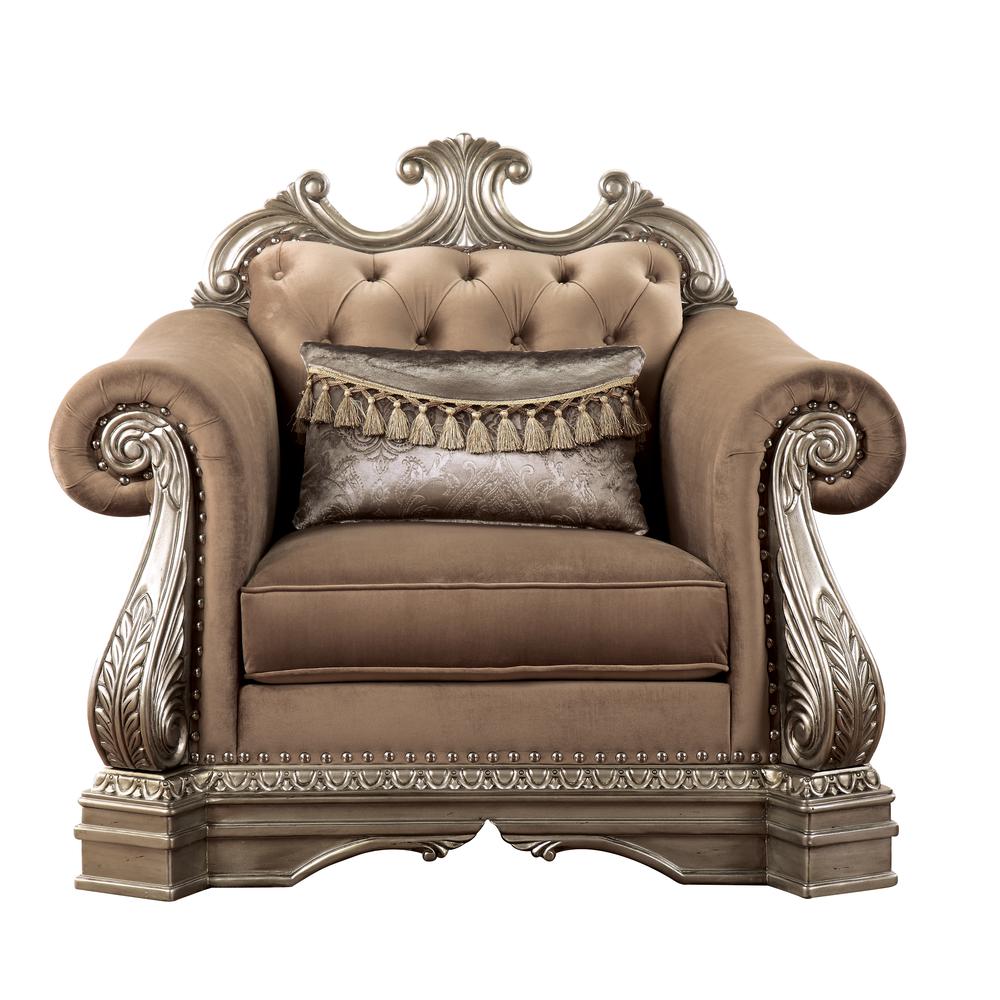 Chair (w/1 Pillow), Velvet & Antique Silver 56932. Picture 3