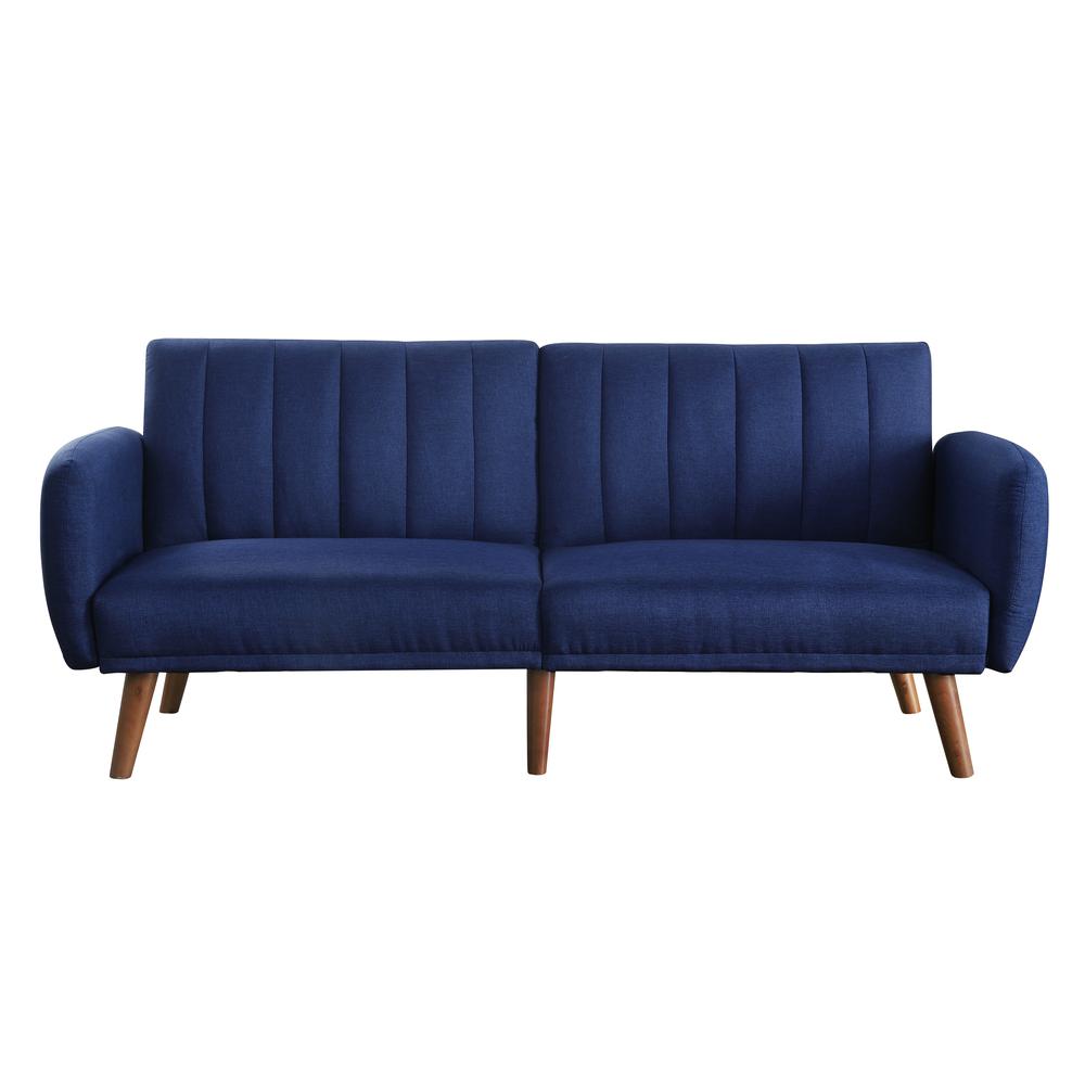 Bernstein Adjustable Sofa, Blue Linen & Walnut Finish (57190). Picture 4