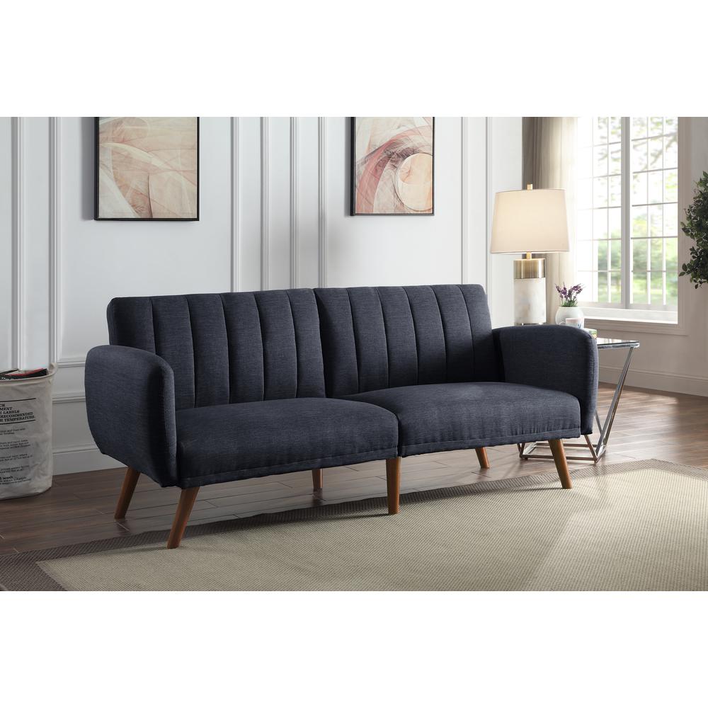Bernstein Adjustable Sofa, Gray Linen & Walnut Finish (57192). Picture 6