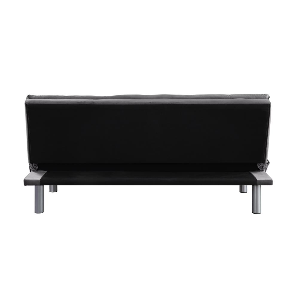 Cilliers Adjustable Sofa, Gray Velvet & Chrome Finish (57195). Picture 3