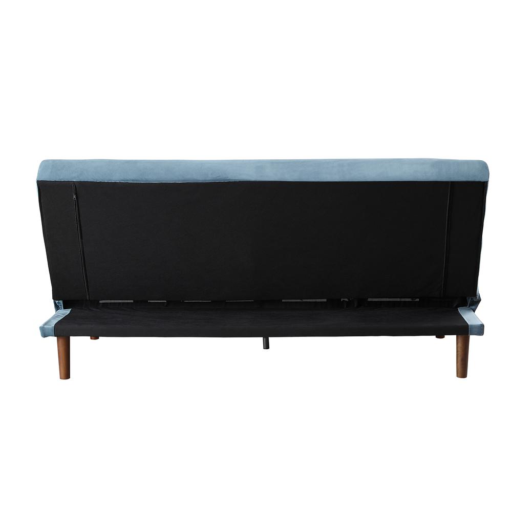 Yolandi Adjustable Sofa , Teal Velvet & Dark Walnut Finish (57202). Picture 3