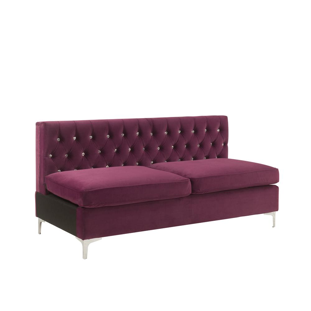 Jaszira Modular - Armless Sofa, Burgundy Velvet (57332). Picture 2
