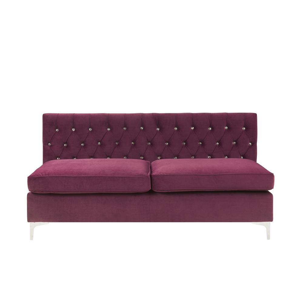 Jaszira Modular - Armless Sofa, Burgundy Velvet (57332). Picture 4