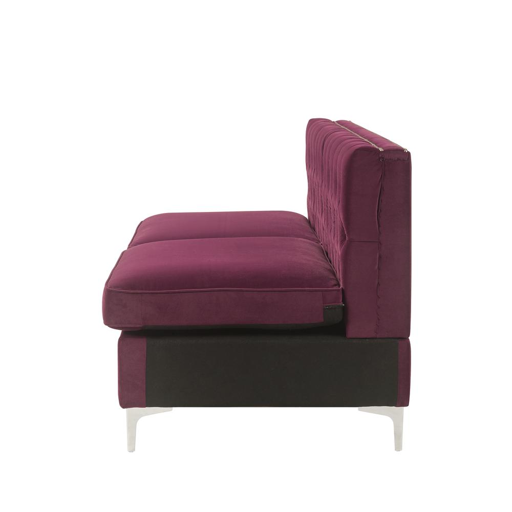 Jaszira Modular - Armless Sofa, Burgundy Velvet (57332). Picture 5