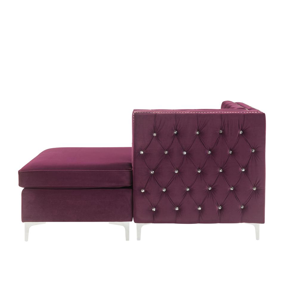 Jaszira Modular - Chaise, Burgundy Velvet (57333). Picture 5