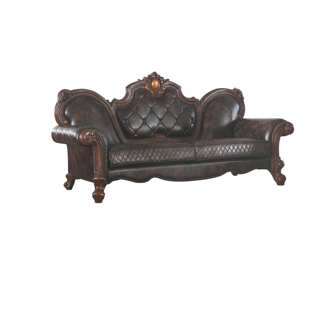 Picardy Sofa w/3 Pillows, Vintage Cherry Oak & PU (58221). Picture 1