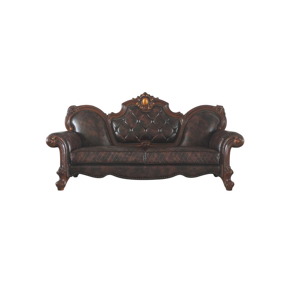 Picardy Sofa w/3 Pillows, Vintage Cherry Oak & PU (58221). Picture 3