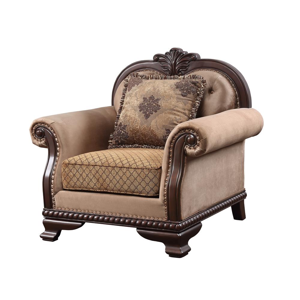Chateau De Ville Chair w/Pillow, Fabric & Espresso Finish (58267). Picture 4