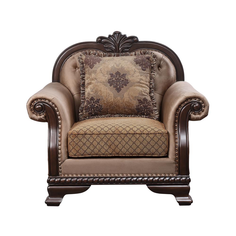 Chateau De Ville Chair w/Pillow, Fabric & Espresso Finish (58267). Picture 6