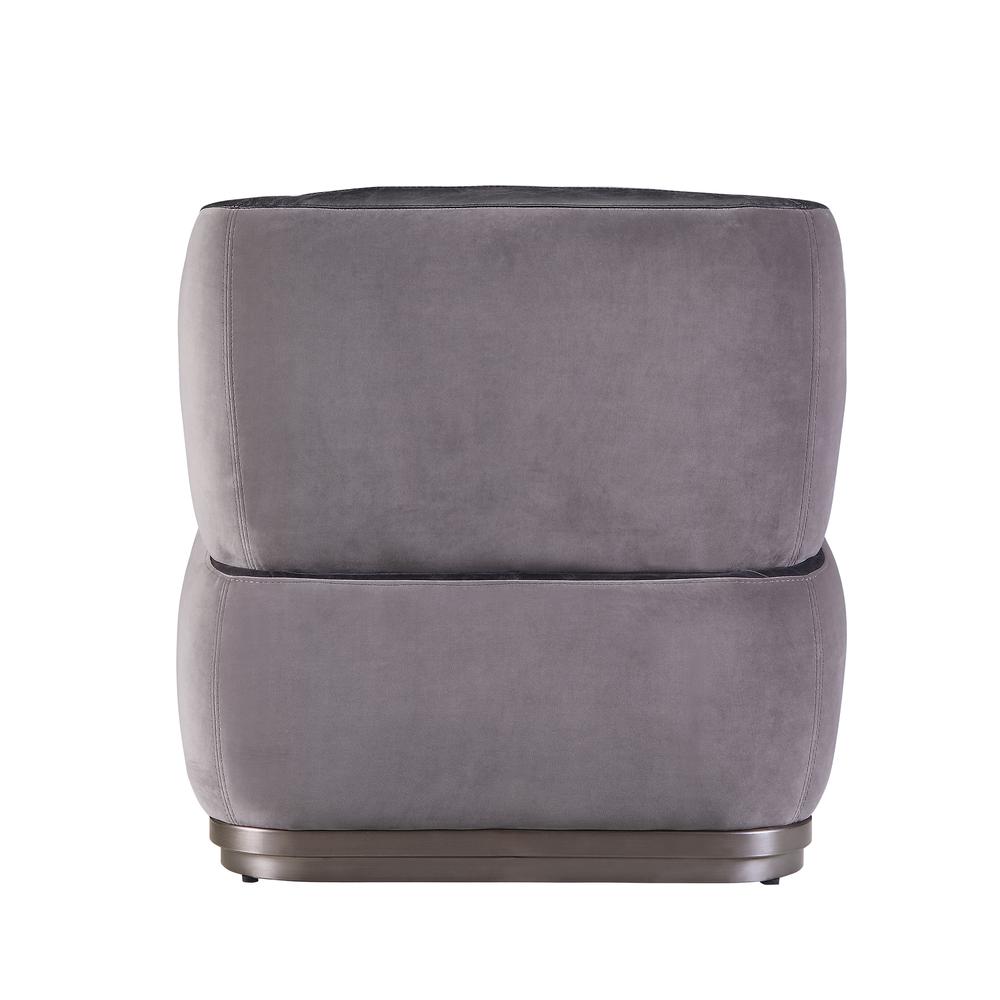 Decapree Accent Chair, Antique Slate Top Grain Leather & Gray Velvet (59270). Picture 3