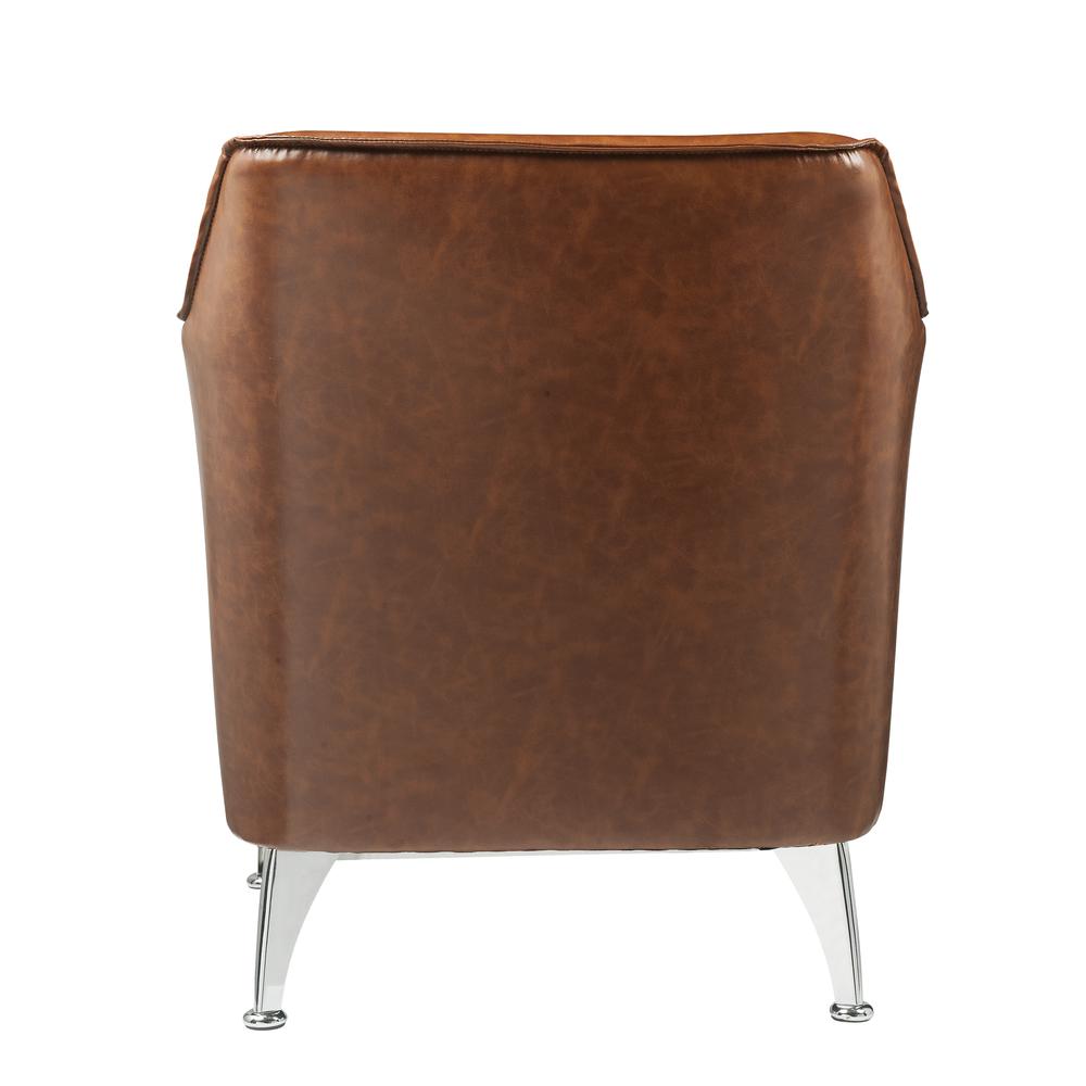 Teague Accent Chair, Brown PU. Picture 2