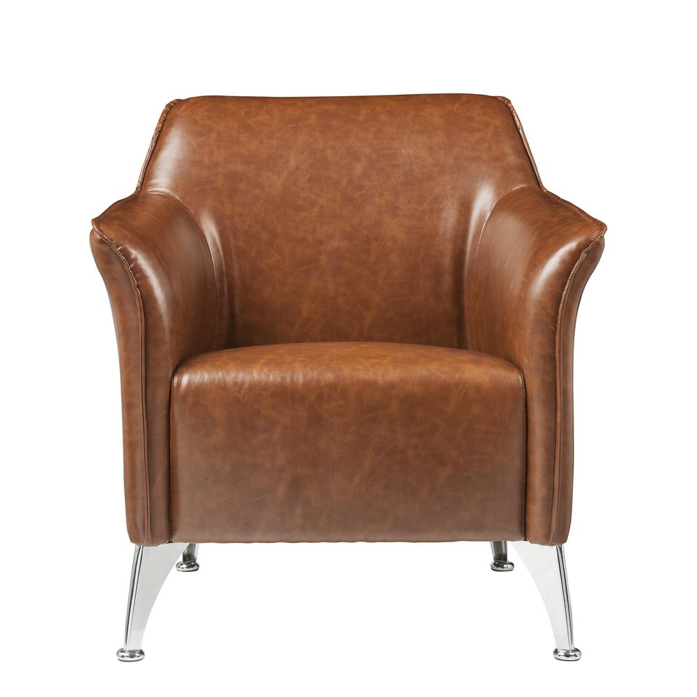 Teague Accent Chair, Brown PU. Picture 3
