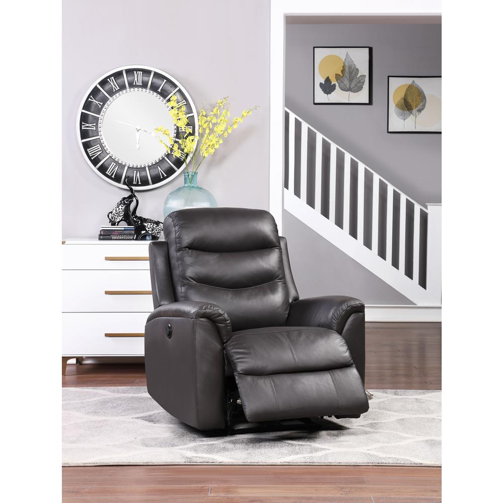 Recliner (Power Motion), Brown Top Grain Leather Match 59693. Picture 1