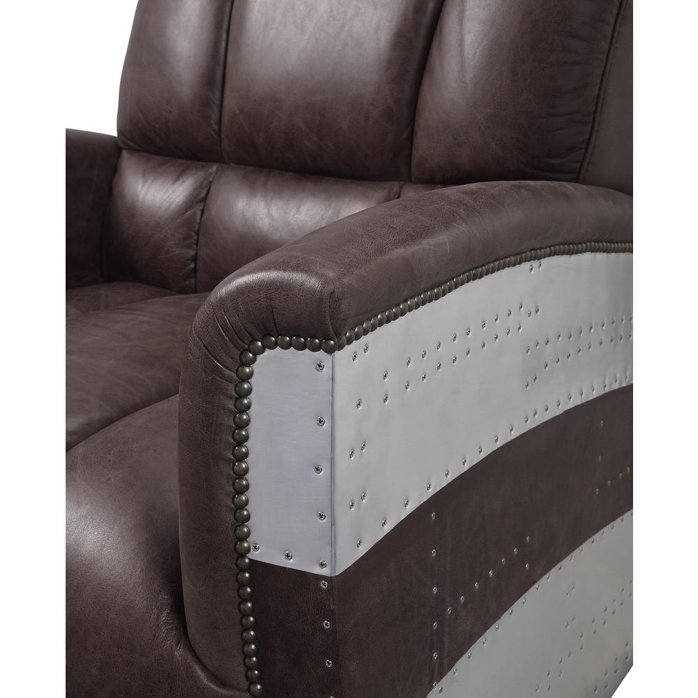 Brancaster Accent Chair, Retro Brown Top Grain Leather & Aluminum (59716). Picture 2