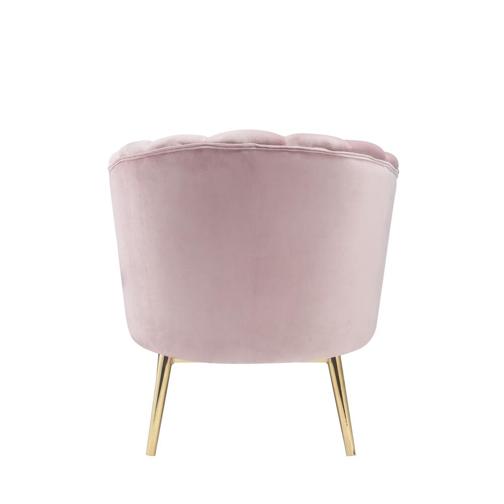 Colla Accent Chair, Pink Velvet & Gold. Picture 3