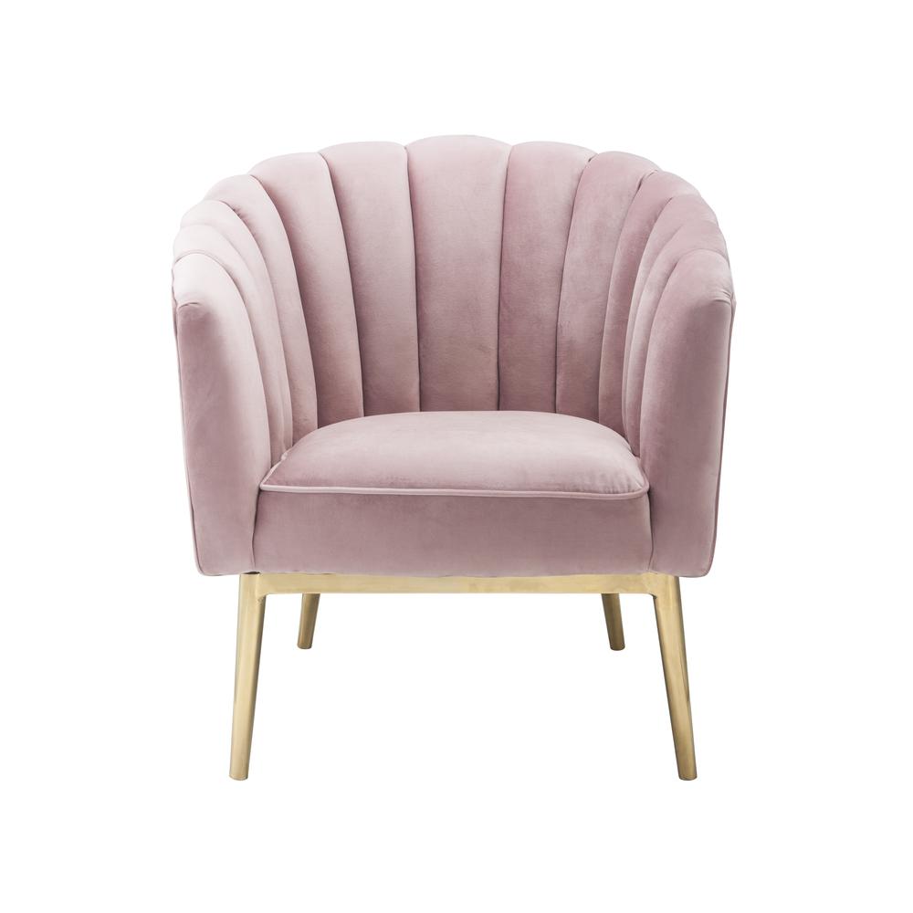 Colla Accent Chair, Pink Velvet & Gold. Picture 4