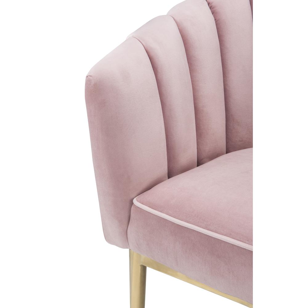 Colla Accent Chair, Pink Velvet & Gold. Picture 5