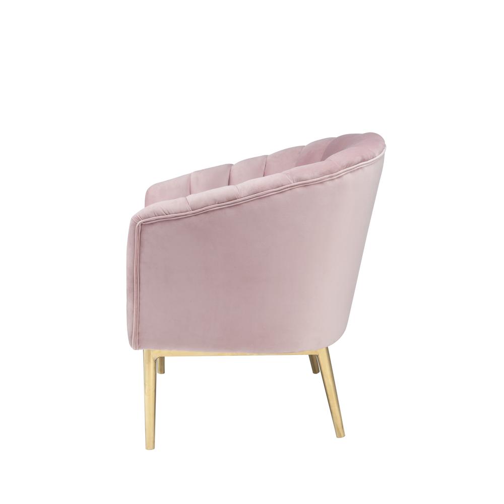 Colla Accent Chair, Pink Velvet & Gold. Picture 6