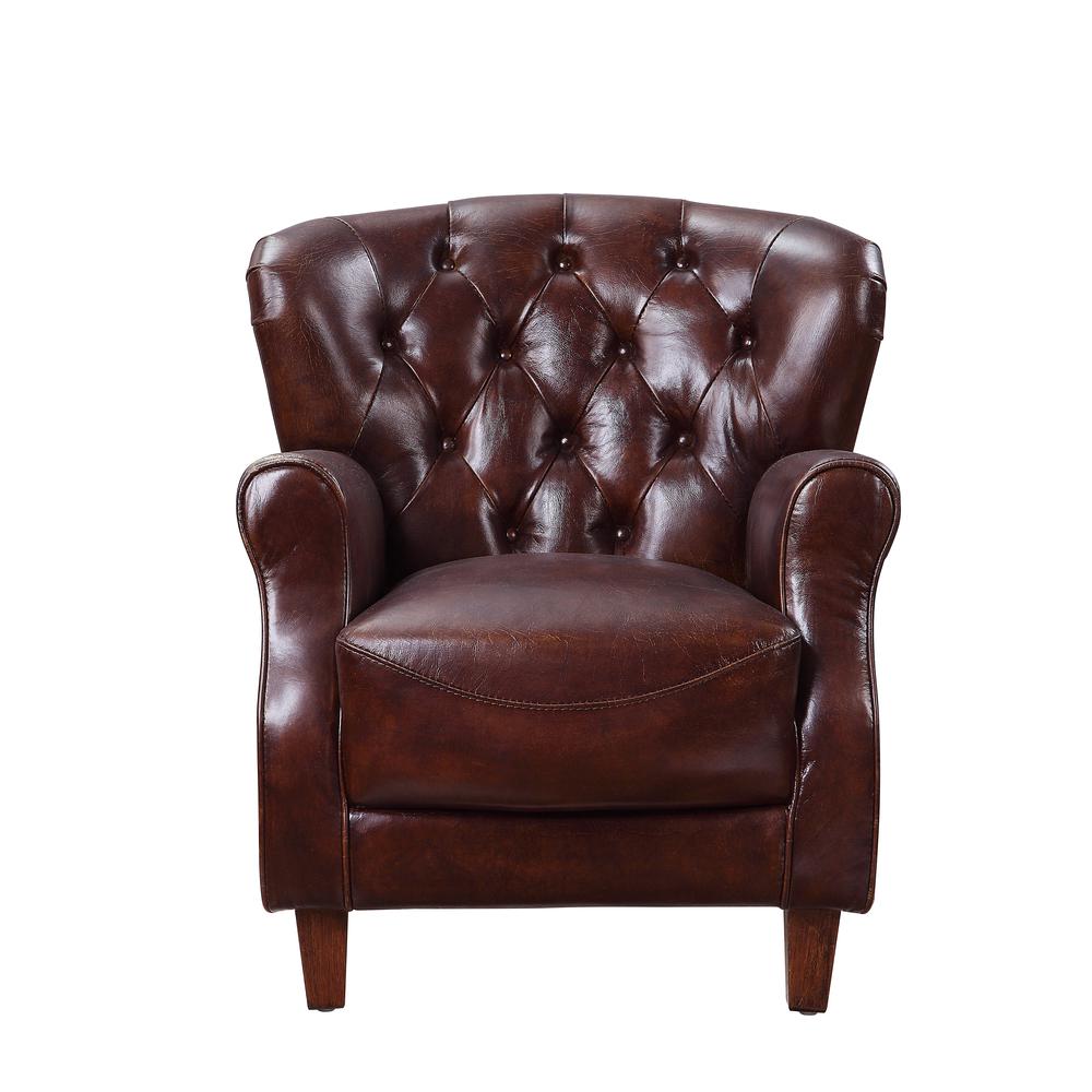 Brancaster Accent Chair, Vintage Brown & Aluminum. Picture 3