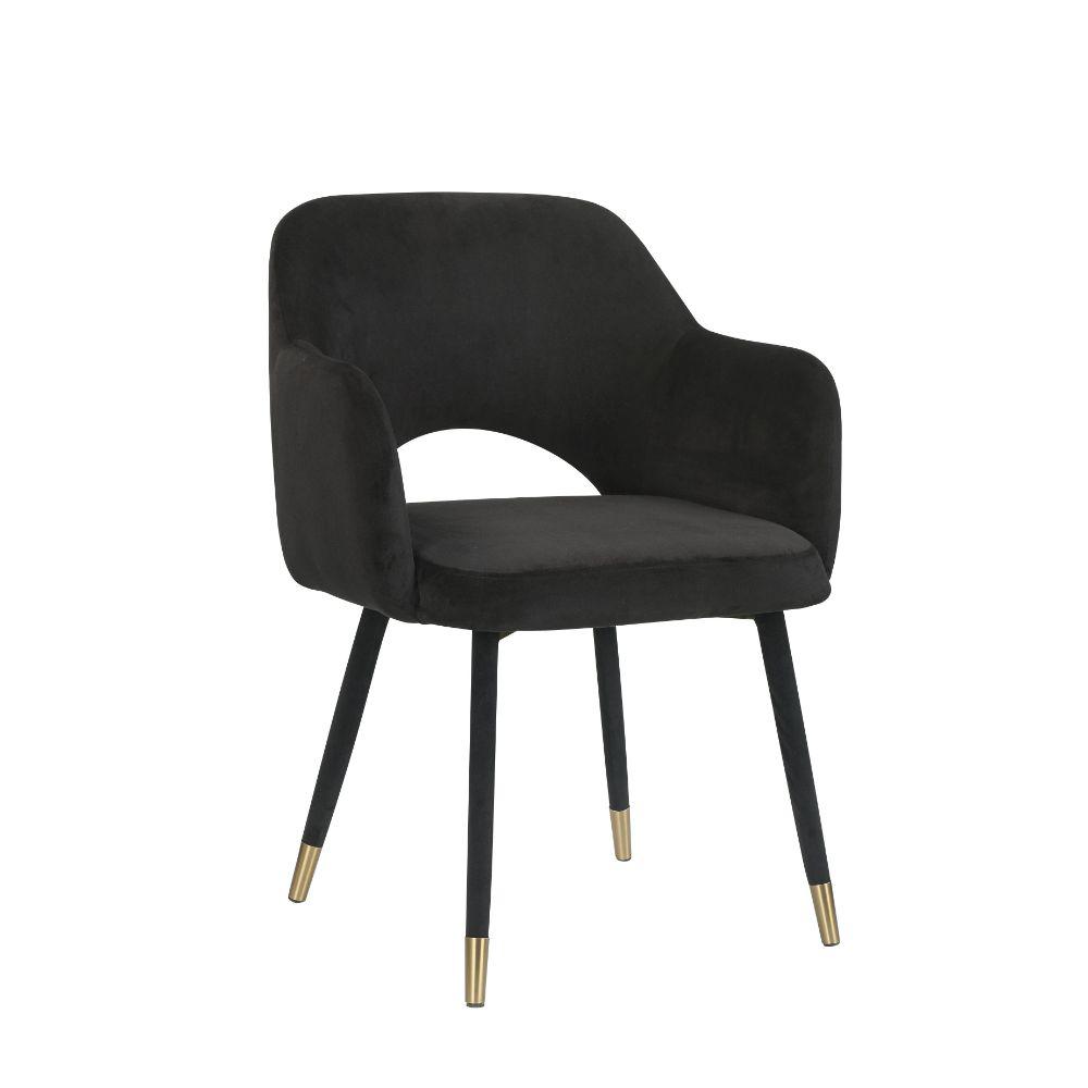 Applewood Black Velvet & Gold Accent Chair. Picture 5