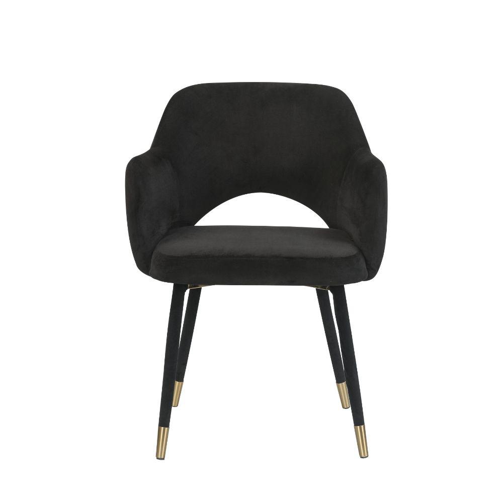 Applewood Black Velvet & Gold Accent Chair. Picture 1
