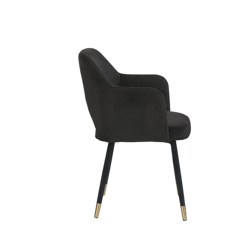 Applewood Black Velvet & Gold Accent Chair. Picture 2