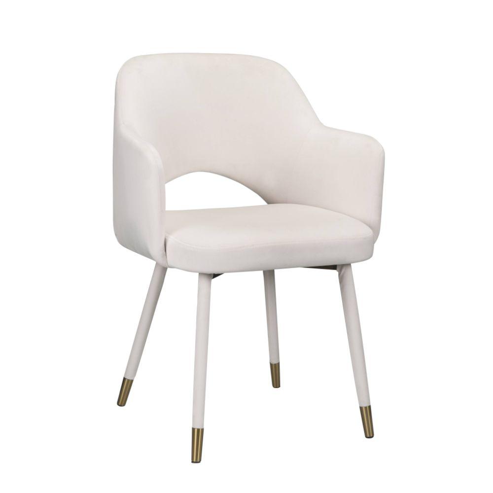 Applewood Cream Velvet & Gold Accent Chair. Picture 5