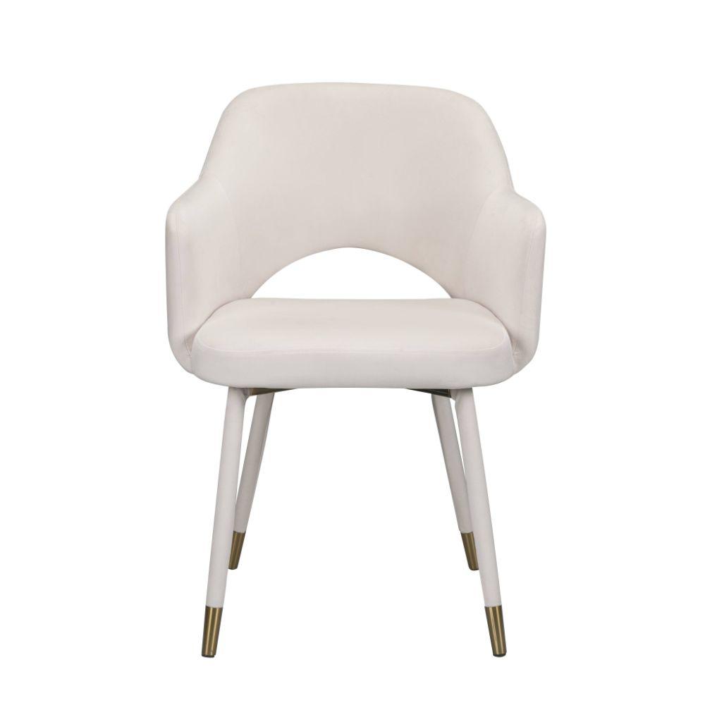Applewood Cream Velvet & Gold Accent Chair. Picture 1