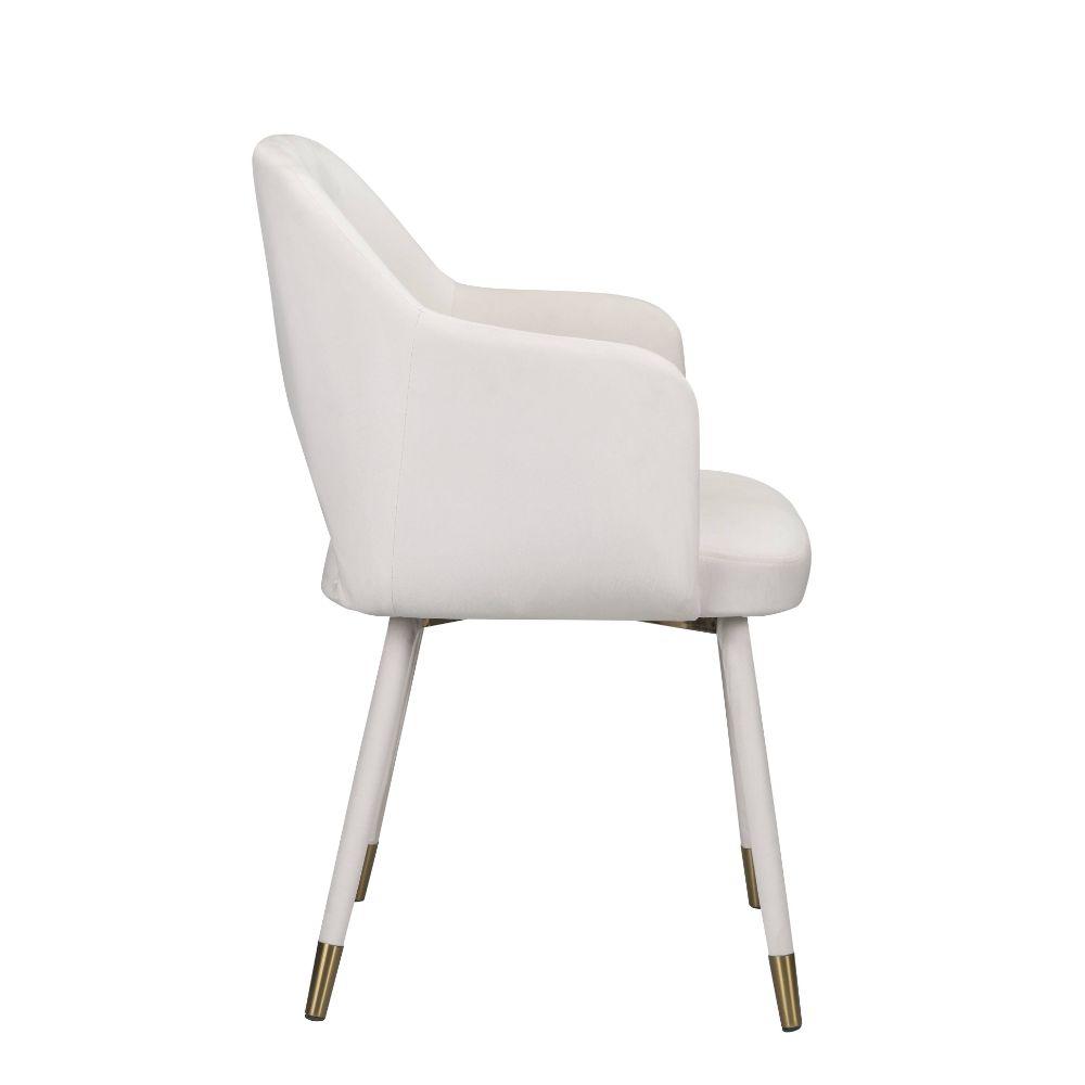 Applewood Cream Velvet & Gold Accent Chair. Picture 2
