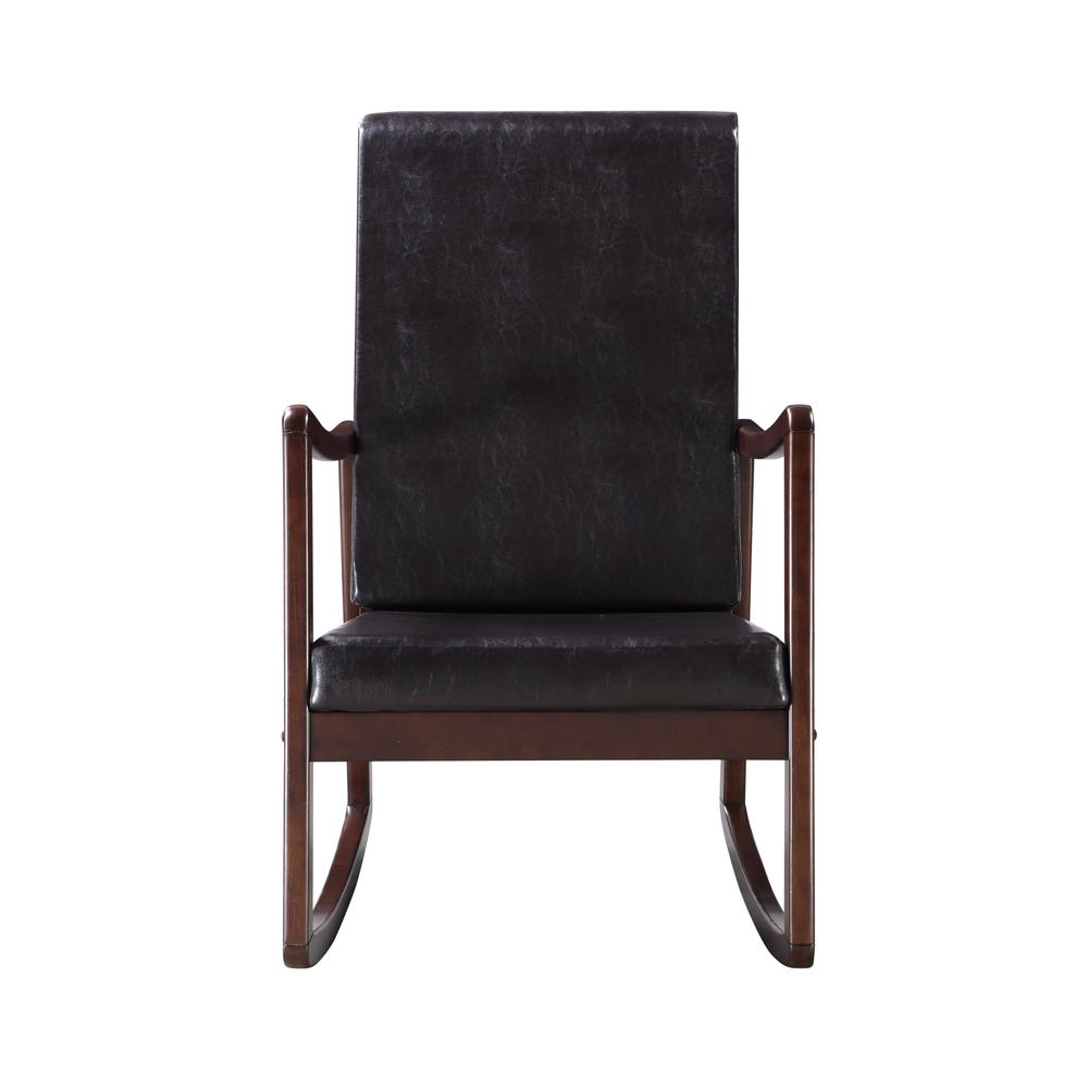 Raina Rocking Chair, Dark Brown PU & Espresso Finish (59935). Picture 3