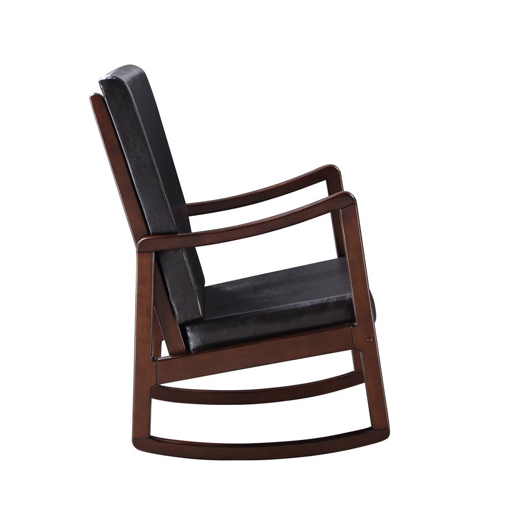 Raina Rocking Chair, Dark Brown PU & Espresso Finish (59935). Picture 5