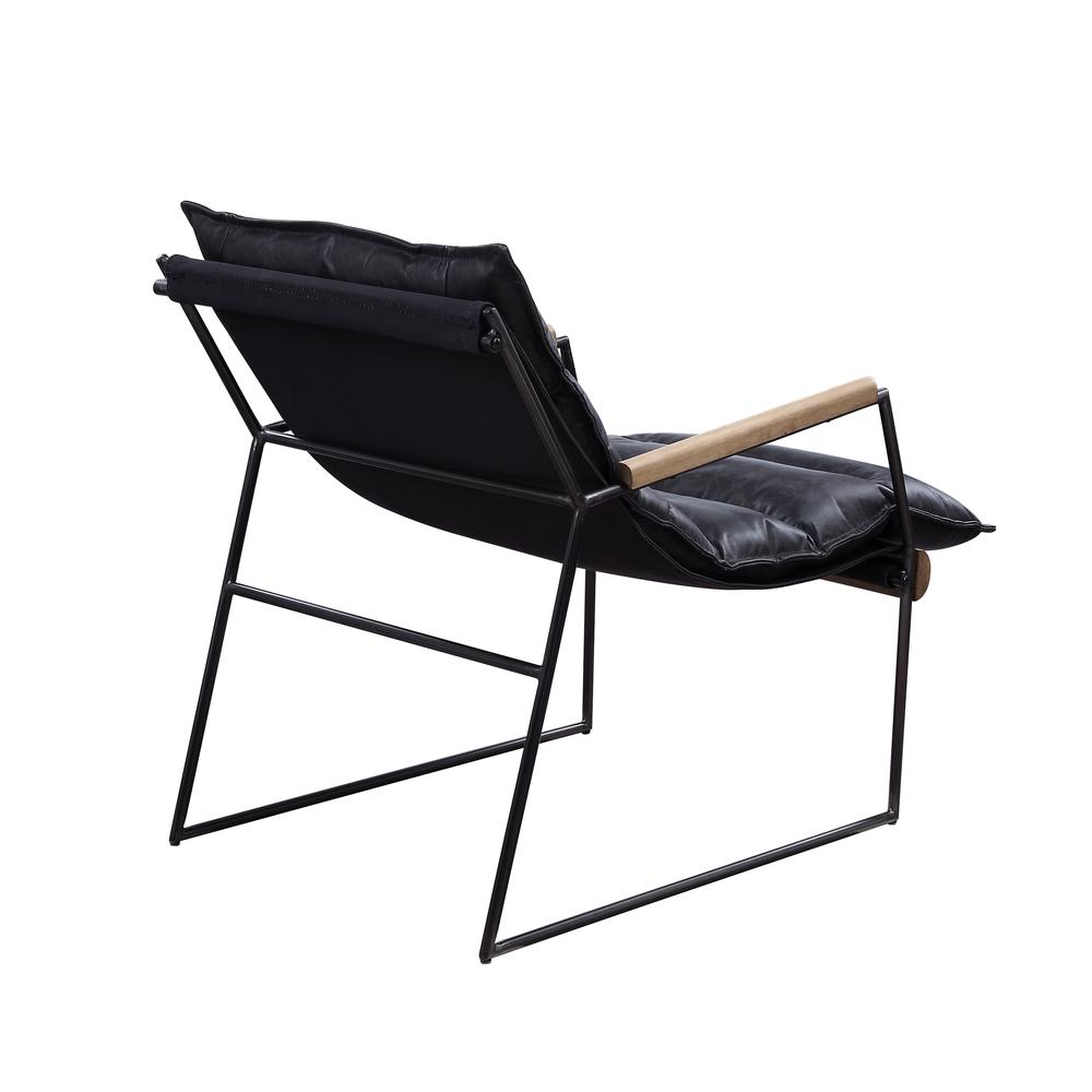Luberzo Accent Chair, Distress Espresso Top Grain Leather & Matt Iron Finish (59946). Picture 3