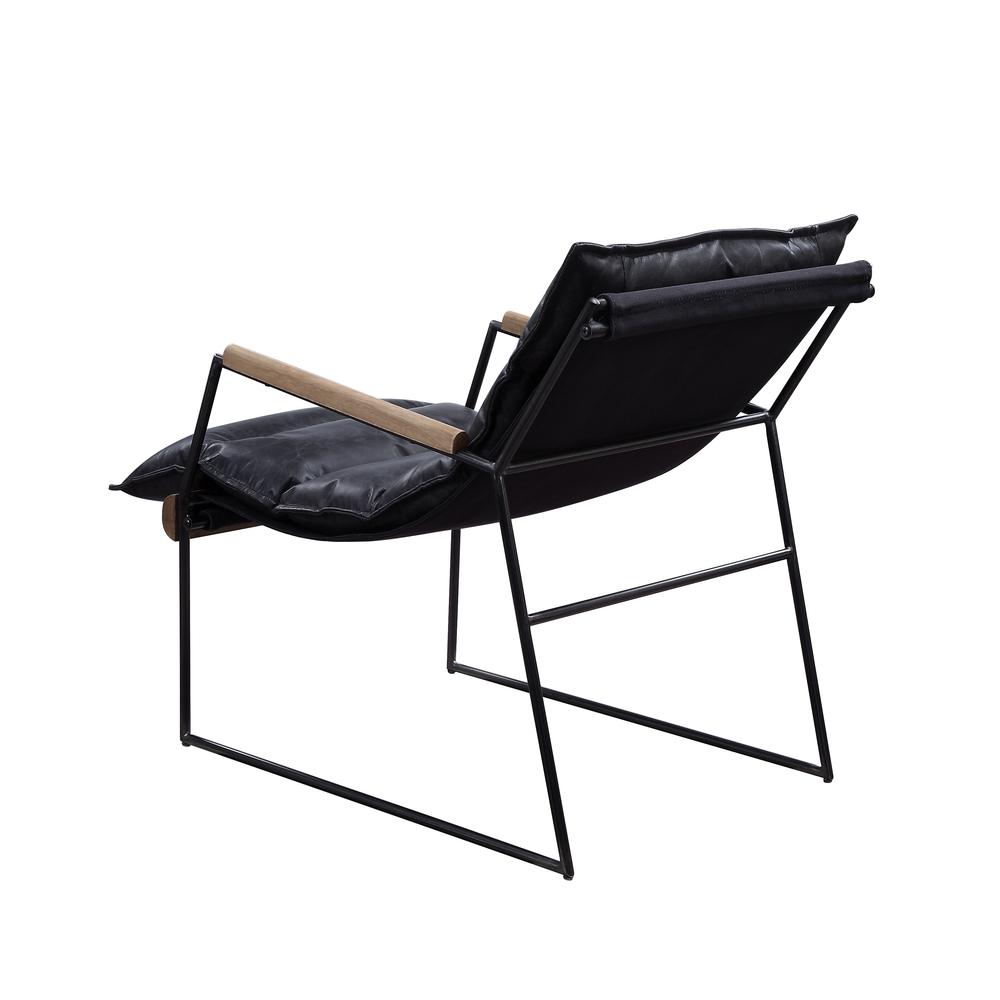 Luberzo Accent Chair, Distress Espresso Top Grain Leather & Matt Iron Finish (59946). Picture 4