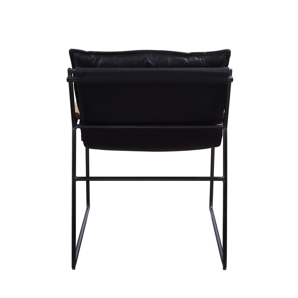 Luberzo Accent Chair, Distress Espresso Top Grain Leather & Matt Iron Finish (59946). Picture 5