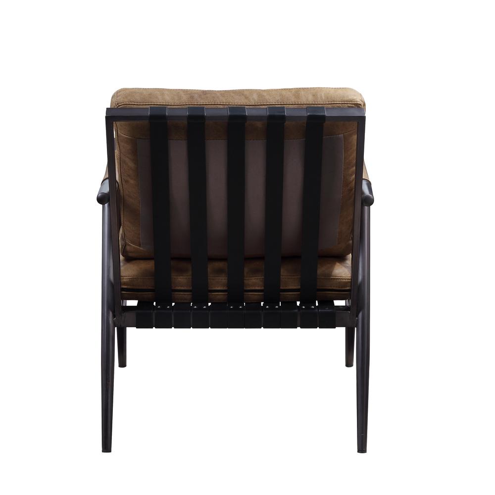 Anzan Accent Chair, Berham Chestnut Top Grain Leather & Matt Iron Finish (59949). Picture 5