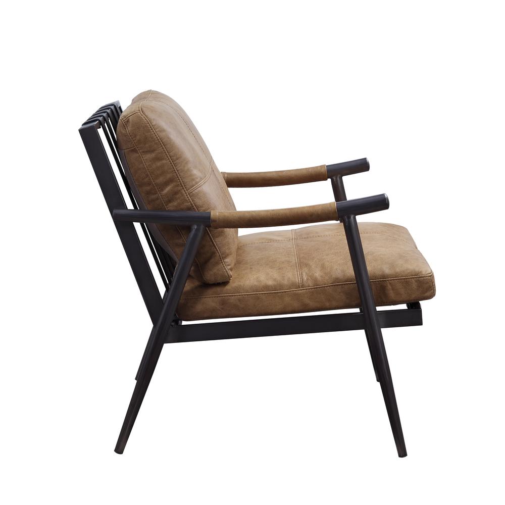 Anzan Accent Chair, Berham Chestnut Top Grain Leather & Matt Iron Finish (59949). Picture 8