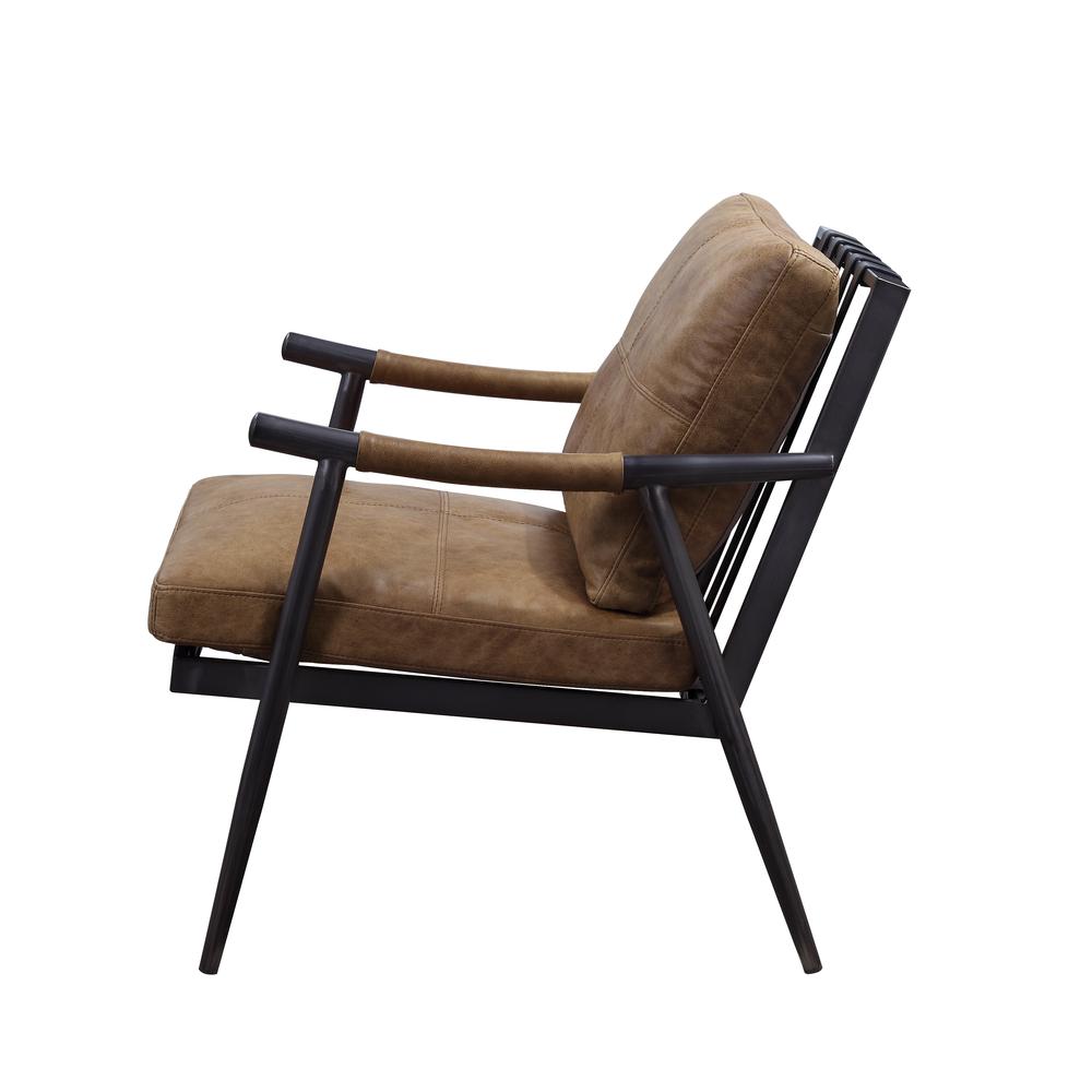 Anzan Accent Chair, Berham Chestnut Top Grain Leather & Matt Iron Finish (59949). Picture 9