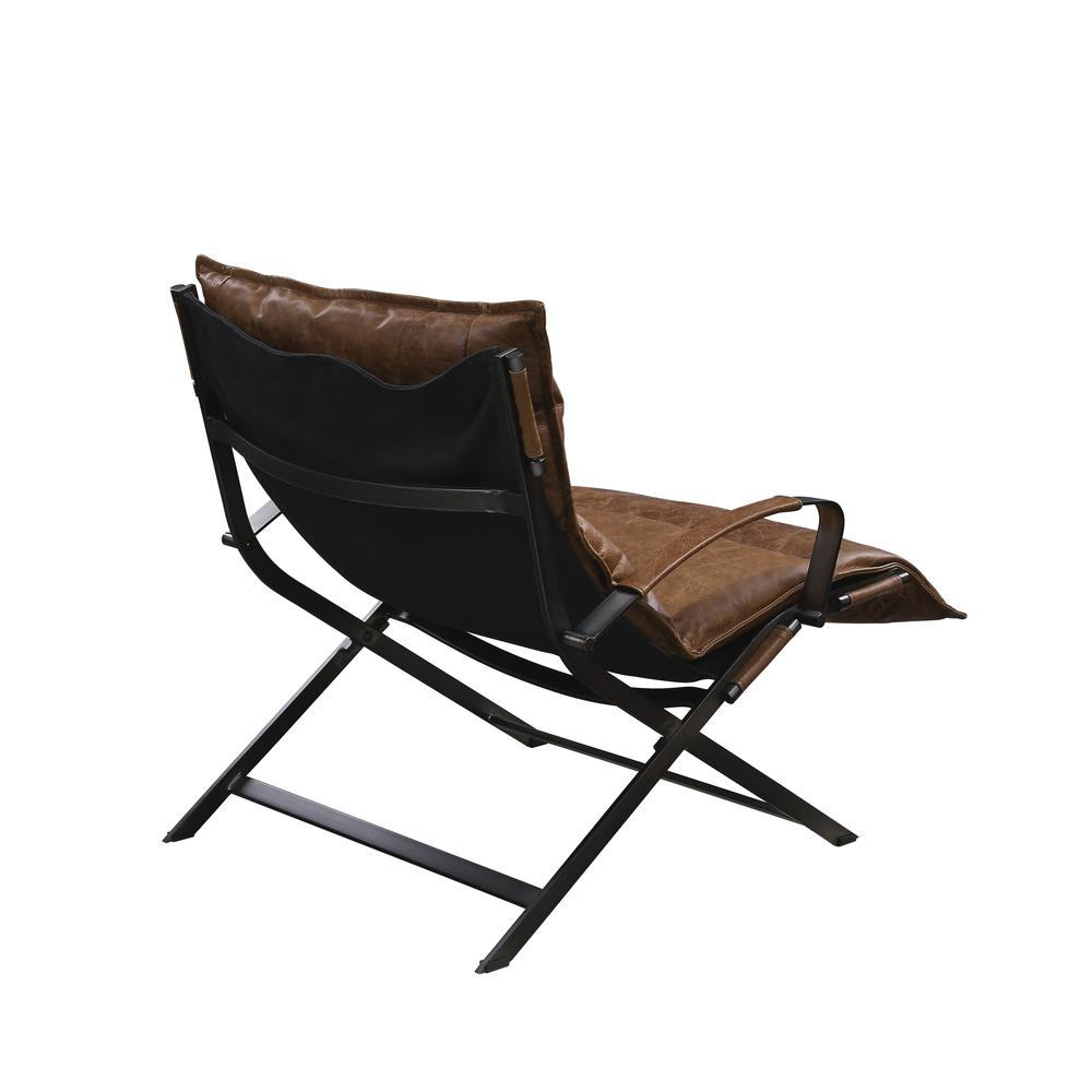 Zulgaz Accent Chair, Cocoa Top Grain Leather & Matt Iron Finish (59951). Picture 3
