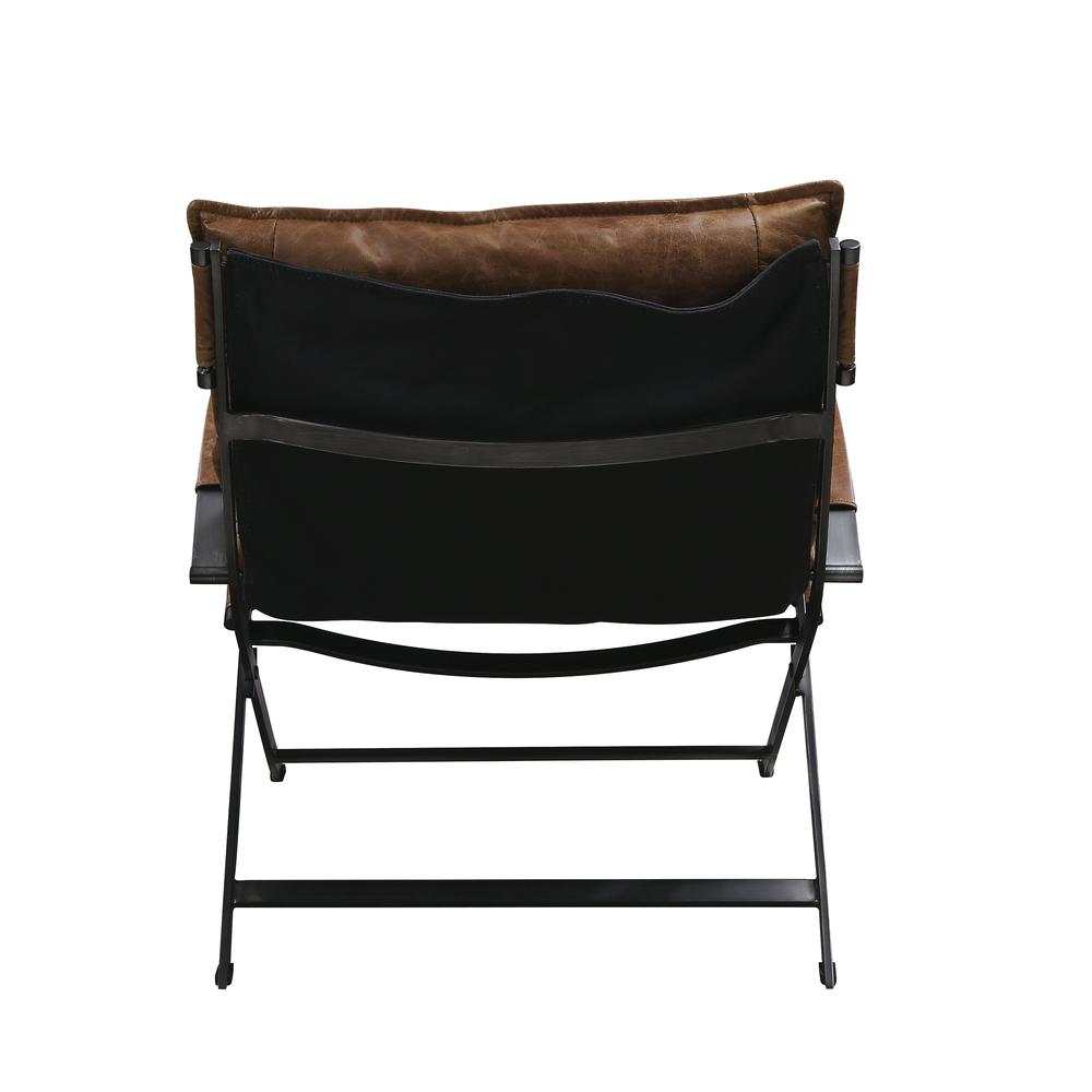 Zulgaz Accent Chair, Cocoa Top Grain Leather & Matt Iron Finish (59951). Picture 5