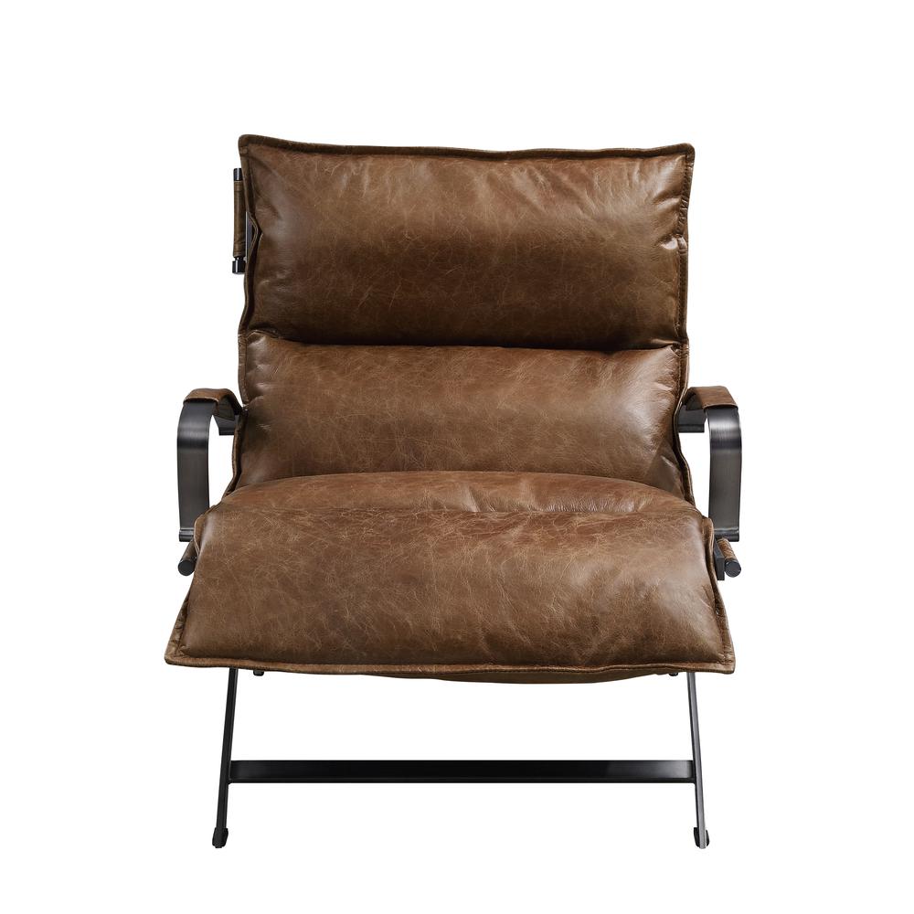 Zulgaz Accent Chair, Cocoa Top Grain Leather & Matt Iron Finish (59951). Picture 6