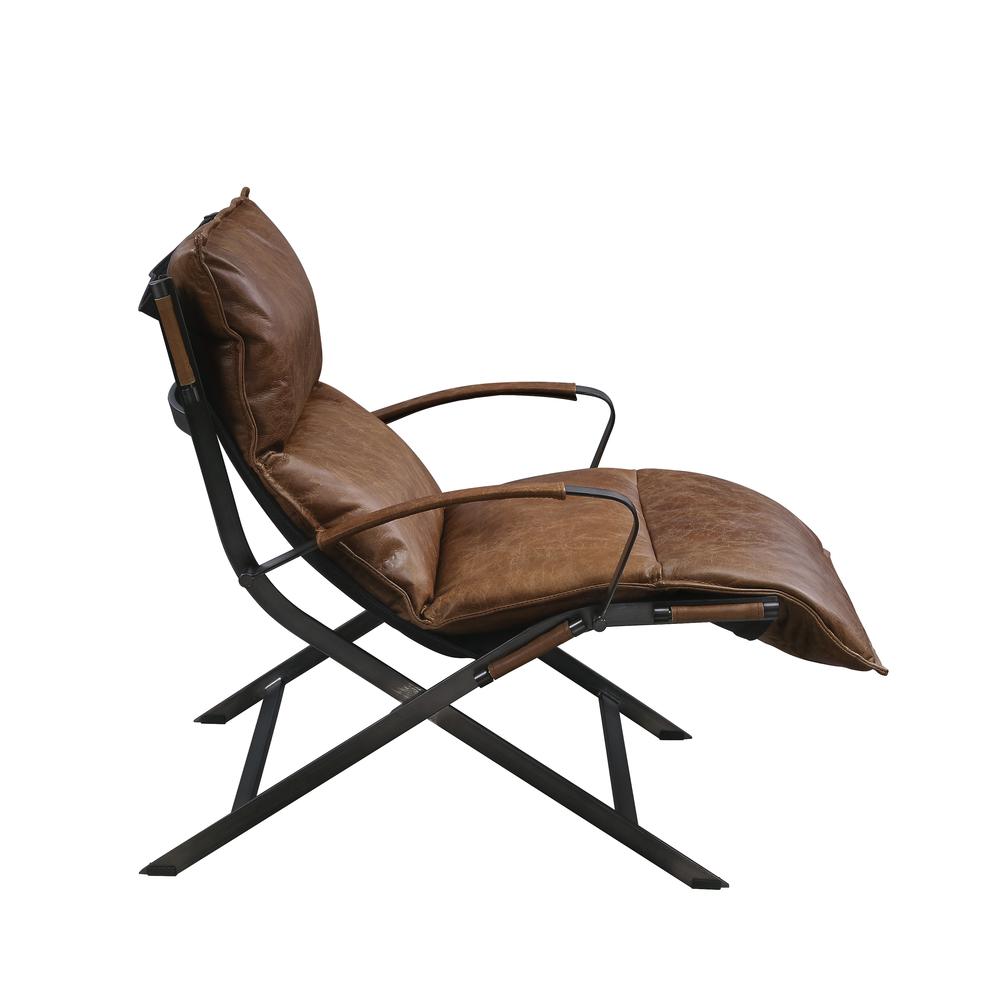 Zulgaz Accent Chair, Cocoa Top Grain Leather & Matt Iron Finish (59951). Picture 8