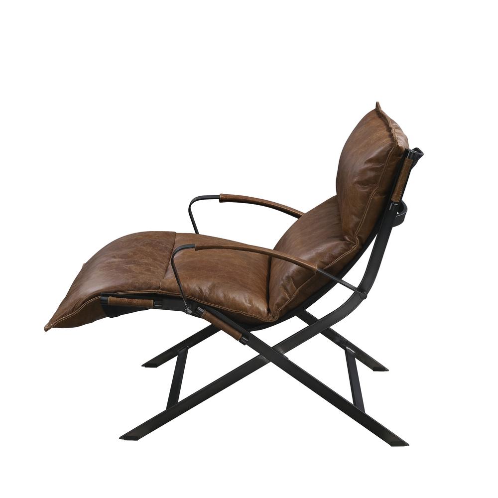 Zulgaz Accent Chair, Cocoa Top Grain Leather & Matt Iron Finish (59951). Picture 9