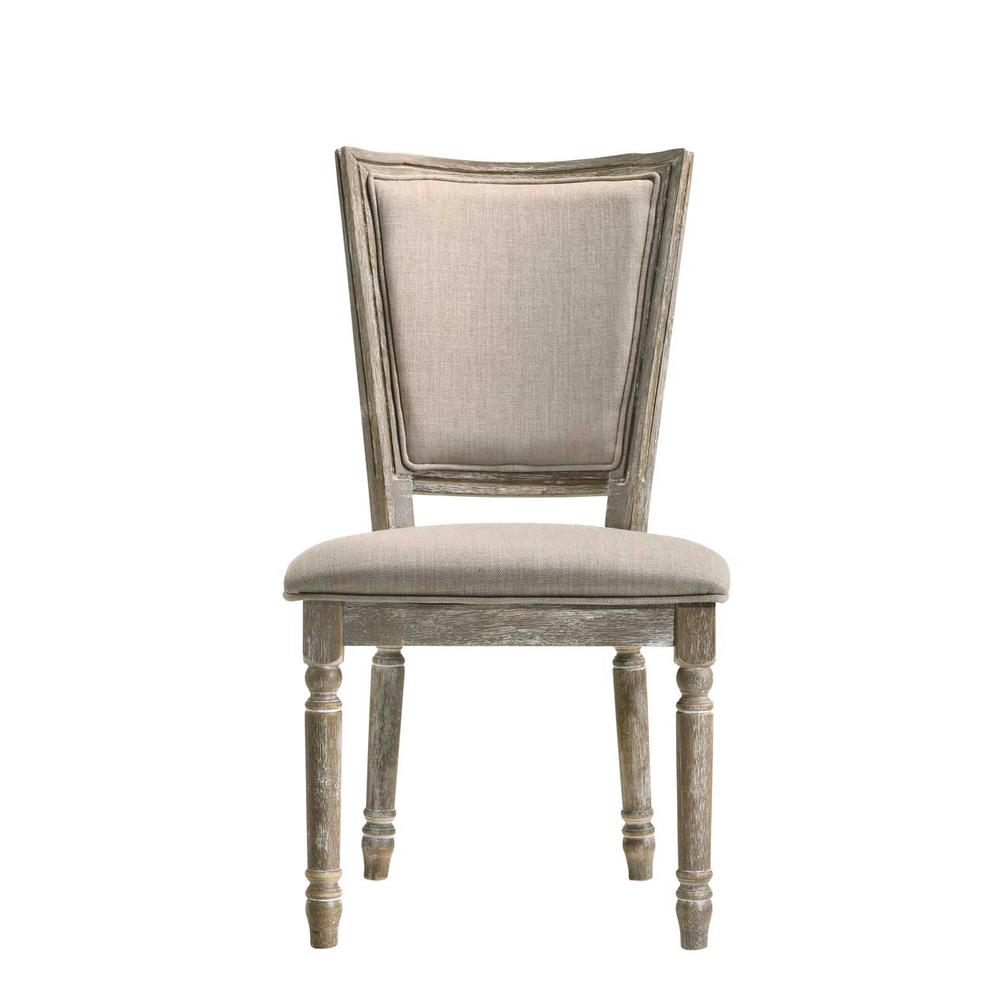 Side Chair (Set-2), Fabric & Reclaimed Gray. Picture 4