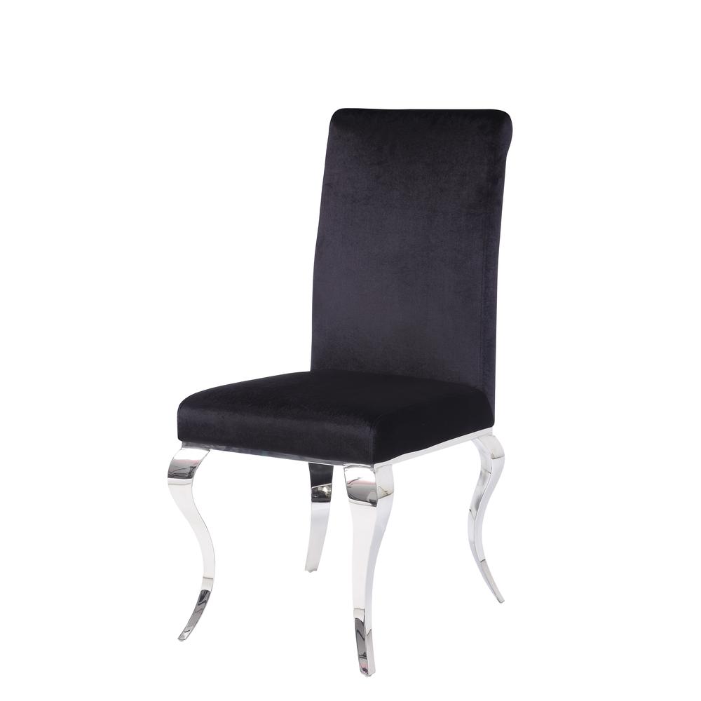 Fabiola Side Chair (Set-2), Fabric & Stainless Steel. Picture 1