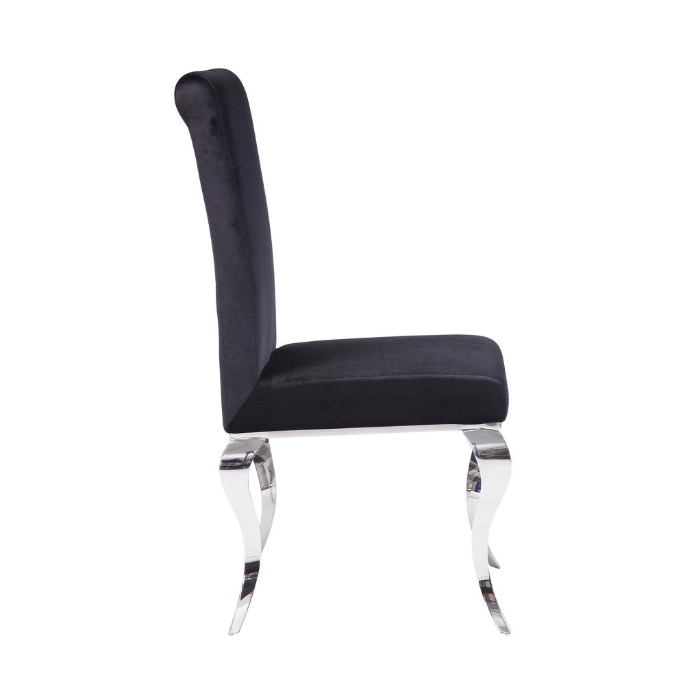 Fabiola Side Chair (Set-2), Fabric & Stainless Steel. Picture 4